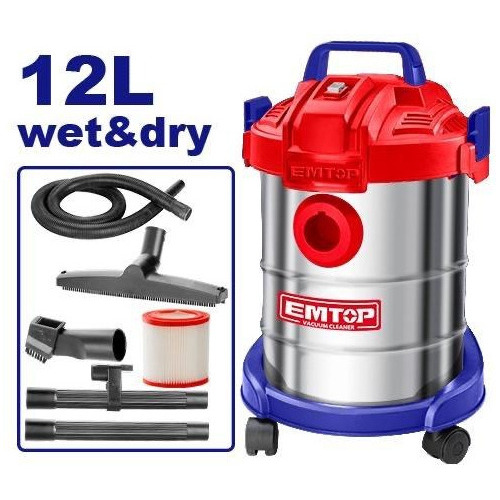 Aspiradora Industrial 12 L Tanque Metalico Auto Casa 800w Color Rojo