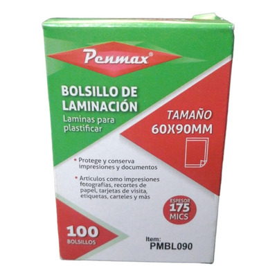  Bolsillo Laminación Tamaño 60 X 90mm X 100  Calibre 175mics