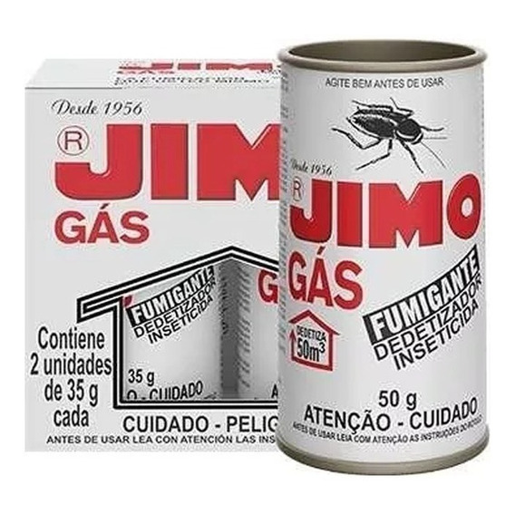 Jimo Gas 2 Tubos De 35 Grs Insecticida Fumigador Bomba Mf