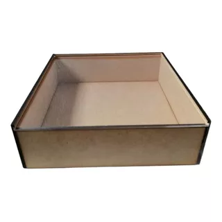 Caja Madera Mdf 60x40x7cm Mdf 6mm C/tapa Acrílico Desarmada