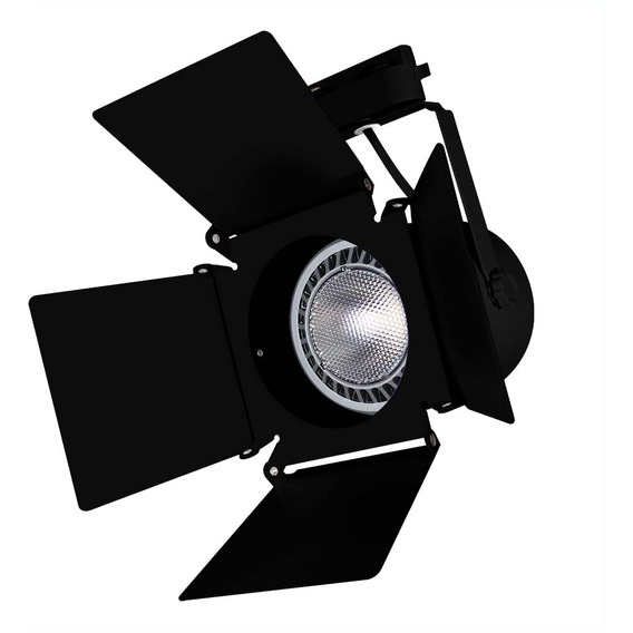 Luminario Con Cortadores Tipo Spot Para Riel Illux Tl-5162.r Color Negro