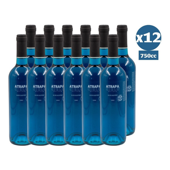 Pack 12x Botellas Vino Azul Atrapacielo 750cc Late Harvest 