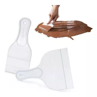 Espátula Raspadora De Chocolate Em Plástico Kit 2 Peças