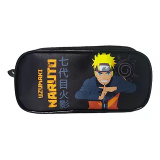Estojo Escolar  Naruto Uzumaki Preto 1 Ziper