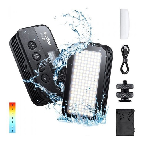 Mini Lámpara Led Bicolor Impermeable Wl8p Godox Color de la estructura Negro