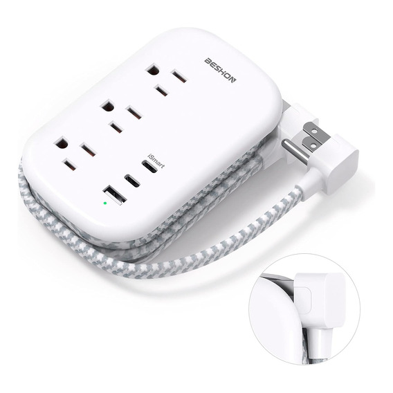 Regleta De Alimentación 3 Salidas Con 3puertos Usb (2 Usb C)