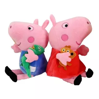 Peluches Peppa Pig Y George Con Dinosauro Teddy 28 Cm Set 