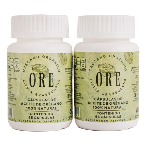 2 Capsuleros De Oregano En Gel Ore 65 Pz C/u