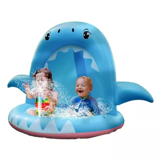Piscina Inflable Para Bebes Niños Con Sombrilla Tiburón 