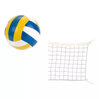 Red Voley 5 Mts + Pelota De Voley Cuero Sintético 