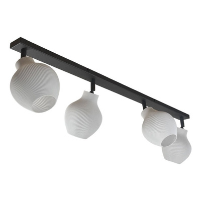 Aplique 4 Luces Tulip 3d Negro Deco Moderno Apto Led Lmp