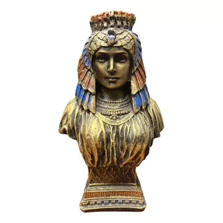 Busto Estátua Cleópatra - Decoração Em Resina Cor Dourado