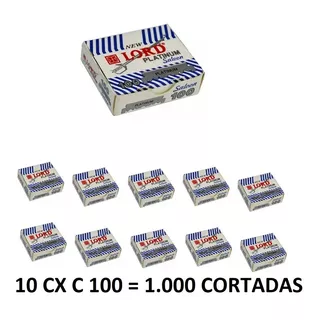 1000 Lâmina Lord Platinum 1/2 Cortada 10 Cxs C/100