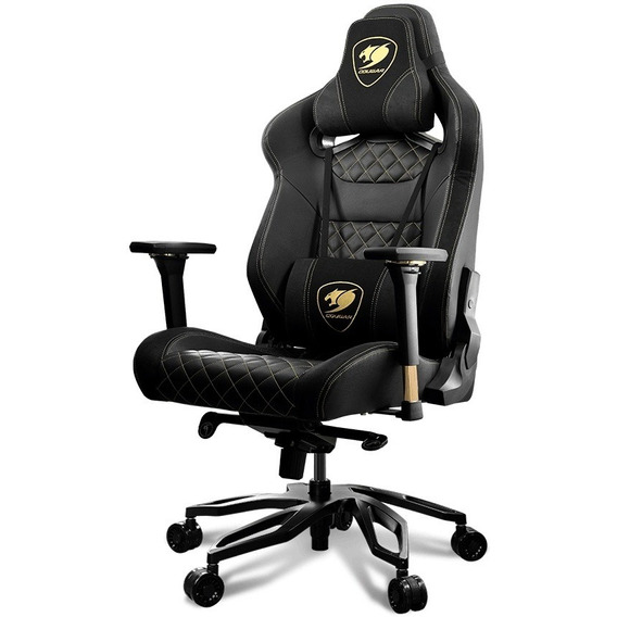 Silla de escritorio Cougar Armor Titan Pro gamer ergonómica  negra y royal con tapizado de cuero sintético y gamuza sintética