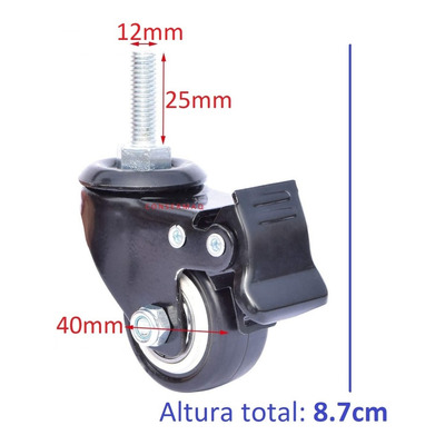 4 Rodinhas Roda C/ Freio Compressor Máquina Móveis Até 320kg