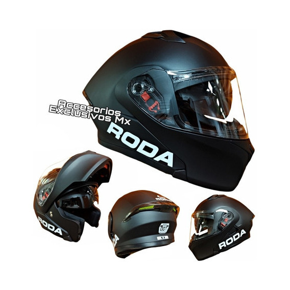 Casco Roda Abatible Diseño Gp Certificado Negro Mate Rush Ns Color Negro Tamaño Del Casco Extra Grande