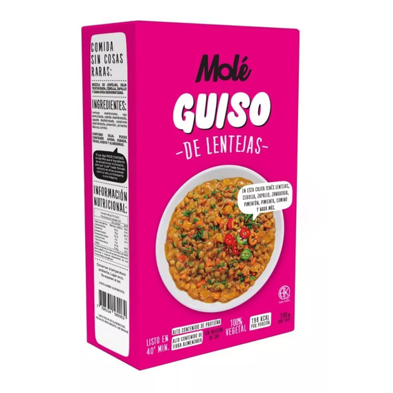 Guiso Lentejas Mole - 100% Vegetal - Kosher - X 200 Gramos