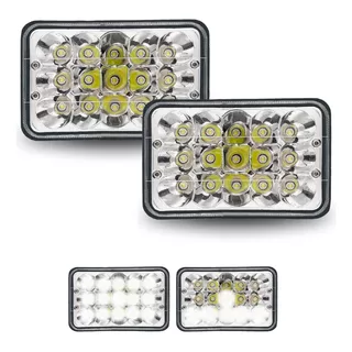 Unidades Faros Cuadrada 5 PuLG 15 Leds Alta Y Baja (par)