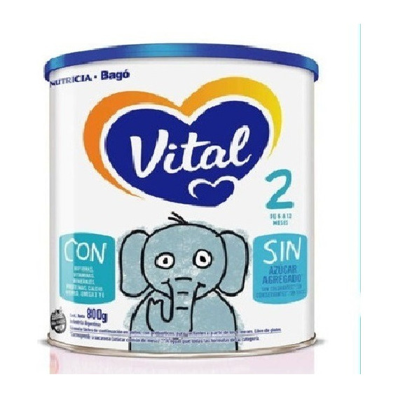 Vital 2 X 800grs Lata Leche En Polvo - Pañalera Arenita