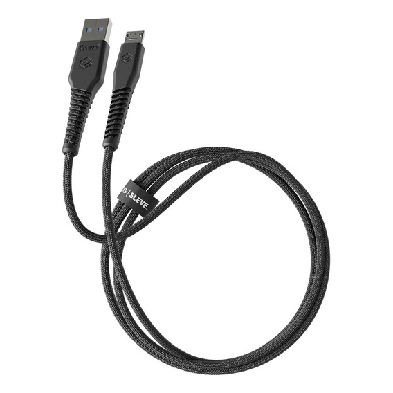 Cable Cargador Sleve Line X Usb A Micro 5 Black Color Negro