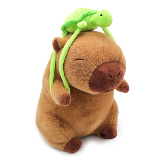  Peluche Capibara Mochila Tortuga Grande 33cm Extra Suave