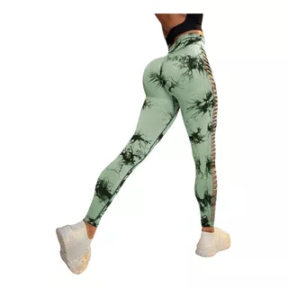 Leggings Tie Dye Push Up Abertura Escalonada - Alta Calidad