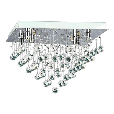 Plafon Estratos 50x50 Cairel Cristal Con 8 Luces Led