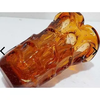 Vaso Decorativo Em Murano Cor Laranja