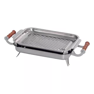 Parrilla De Mesa Rectangular Acero Inoxidable Con Asas Vima