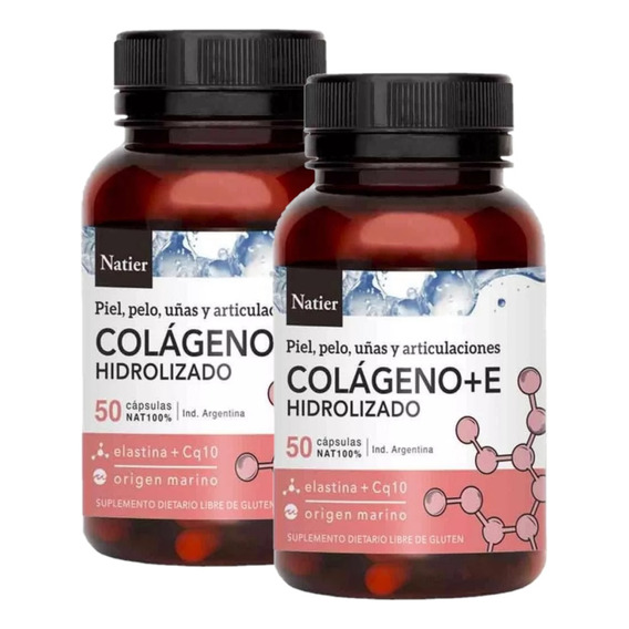 Pack Colágeno + Vitamina E Con Q10 Natier X 2 Unidades