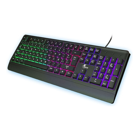 Teclado Gamer Xtech Xtk-505s, Retroiluminado Led, Multimedia Color del teclado Negro Idioma Español