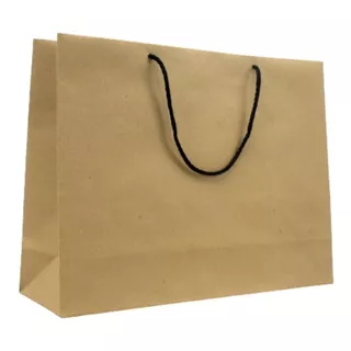 Bolsa Papel Kraft Con Asa 100 Pzs 28x36x11 Cm Grande 160g