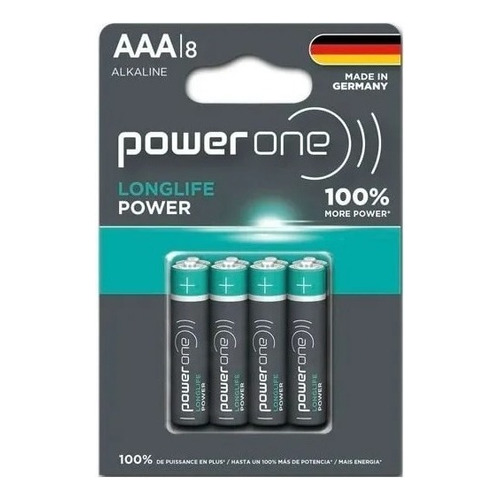 Pilas Alcalinas Power One Longlife Power Aaa 1.5v 8 Unidades