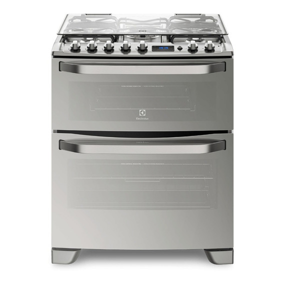 Cocina Electrolux 76DXR a gas/eléctrica 5 hornallas  acero inoxidable 127V/220V puerta con visor 125.1L con horno doble