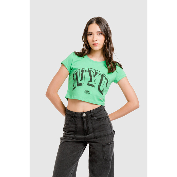 Polo Crop Nyc - Verde