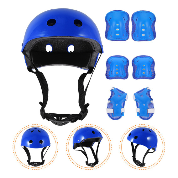 Kit De Protección De Patín Niños Con Casco Rodillera Codera 