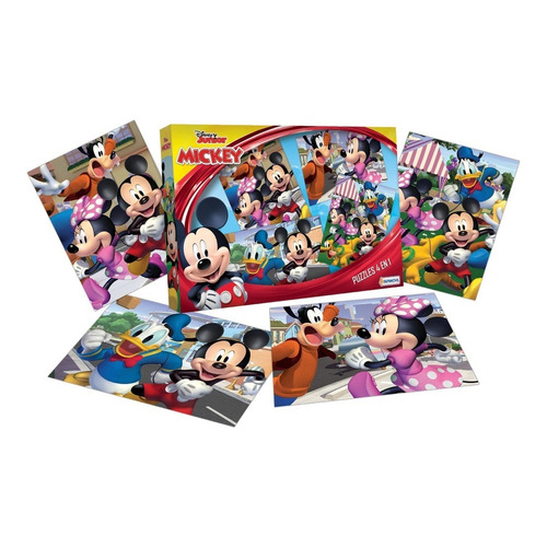 4 Puzzles Rompecabezas Disney Mickey Seriacion 12 18 24 Y 36