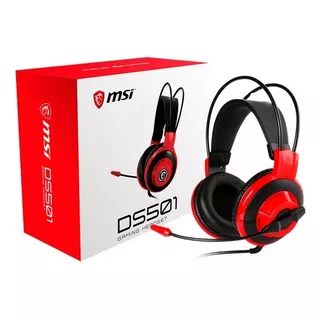 Auricular Gamer Msi Ds501 Gaming Headset Pc Playstation 4 Color Negro/rojo