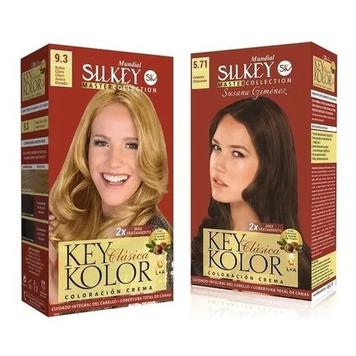  Silkey Tintura Key Kolor Clásica Kit Tono 7.34 rubio dorado cobrizo