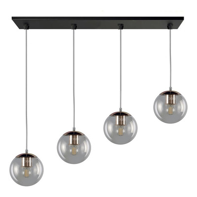 Colgante 4 Luces Globo Con Cobre Moderno Apto Led E-27 