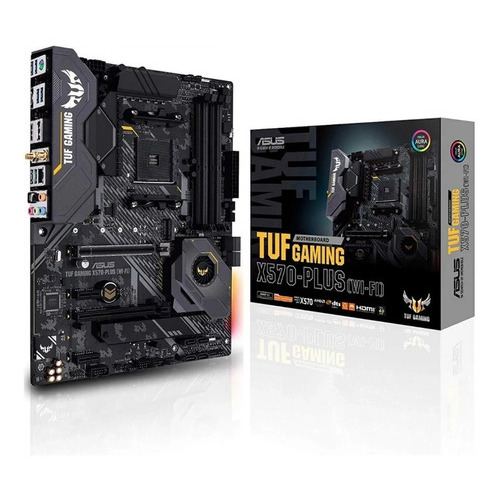 Motherboard Asus Tuf Gaming X570 Plus Wifi Amd Am4 Rgb Jmc Color Negro