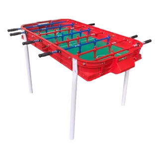 Metegol Phixel Aluminio Profesional Clásico Familiar Color Rojo Con Jugadores De Aluminio Y Pelotas Incluidas