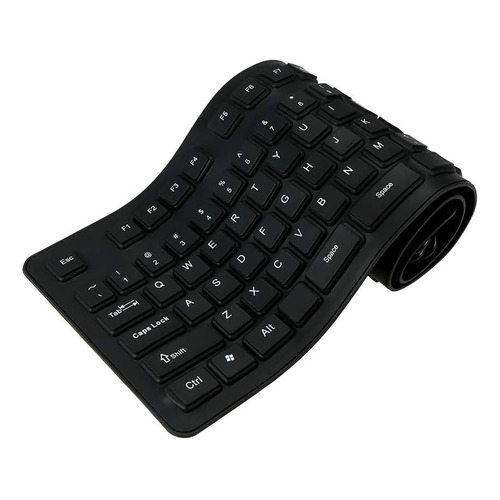 Teclado Usb Flexible Impermeable En Español Para Pc Diginet Color del teclado Negro Idioma Español Latinoamérica