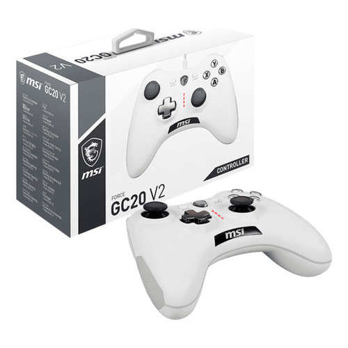 Mando De Juego Msi Force Gc20 V2 White Gaming Controller Usb Color Blanco