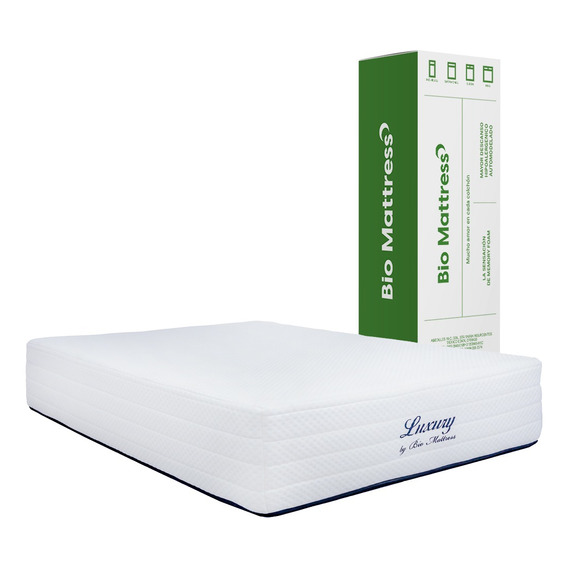 Colchon Bio Mattress Queen Size De Memory Foam Luxury Color Blanco