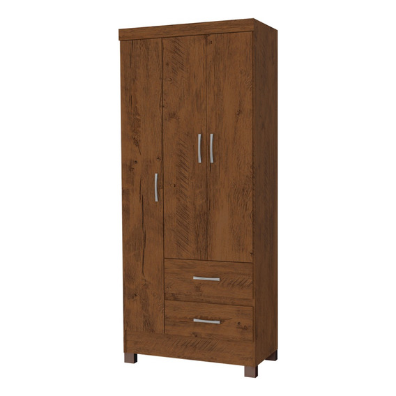 Ropero Closet Moderno Iris 3 Puertas Y 2 Cajones Rustico