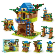 Brastoy Blocos de montar 6 em 1 Casa na árvore 1000 peças brinquedo educativo seguro para crianças acima de 8 anos presente infantil criativo