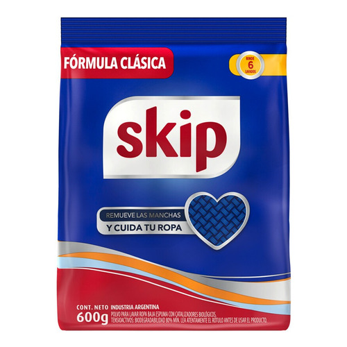 Jabón en polvo Skip Fórmula Clásica biodegradable bolsa  600 g