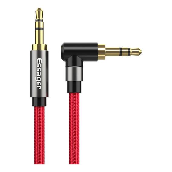 Cable Auxiliar Audio Jack 3.5mm 90 Grados Nylon Estéreo 1.5m