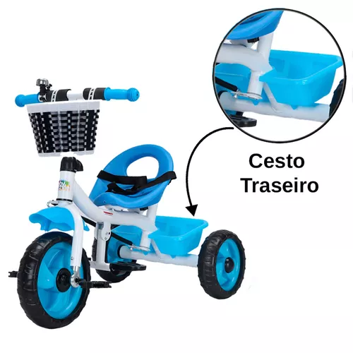 Triciclo Infantil 4 em 1 com Pedal Removível para Crianças de 2 a